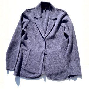 Eileen Fisher notch collar jacket in Blue Shale, S/P. 100% Merino Wool. EUC!